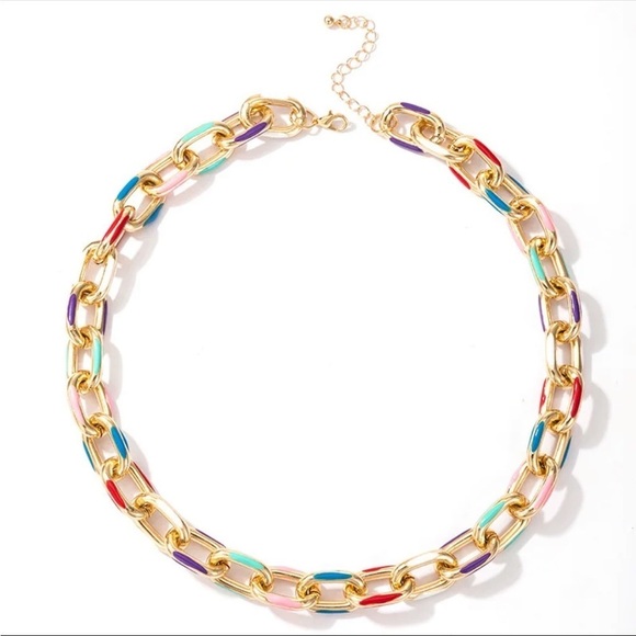 European 2023 In style Candy Color Dripping choker Necklace Enamel Drip - Picture 2 of 16
